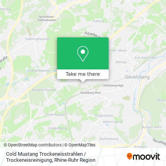 Карта Cold Mustang Trockeneisstrahlen / Trockeneisreinigung