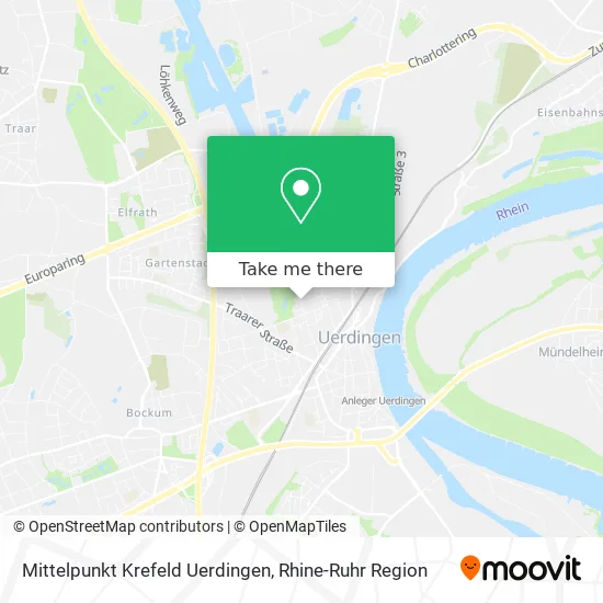 Карта Mittelpunkt Krefeld Uerdingen
