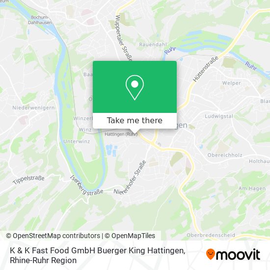 Карта K & K Fast Food GmbH Buerger King Hattingen