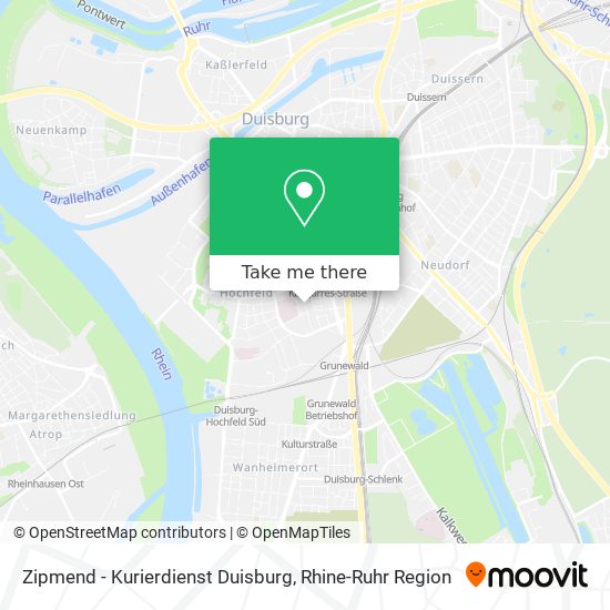 Zipmend - Kurierdienst Duisburg map