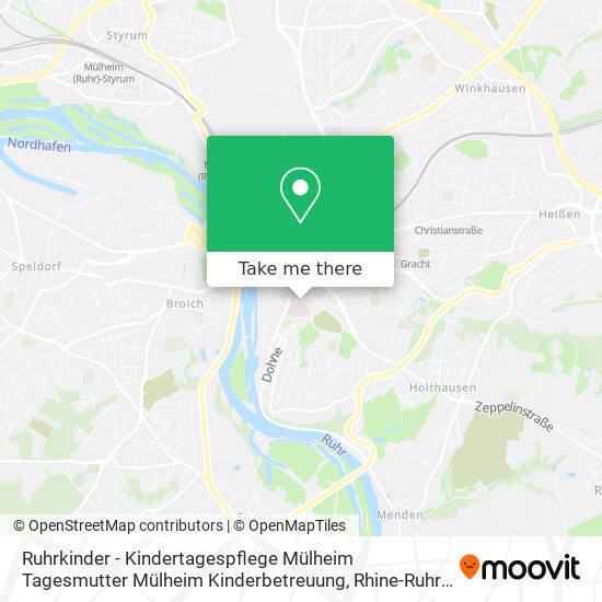 Карта Ruhrkinder - Kindertagespflege Mülheim Tagesmutter Mülheim Kinderbetreuung