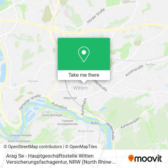 Arag Se - Hauptgeschäftsstelle Witten Versicherungsfachagentur map