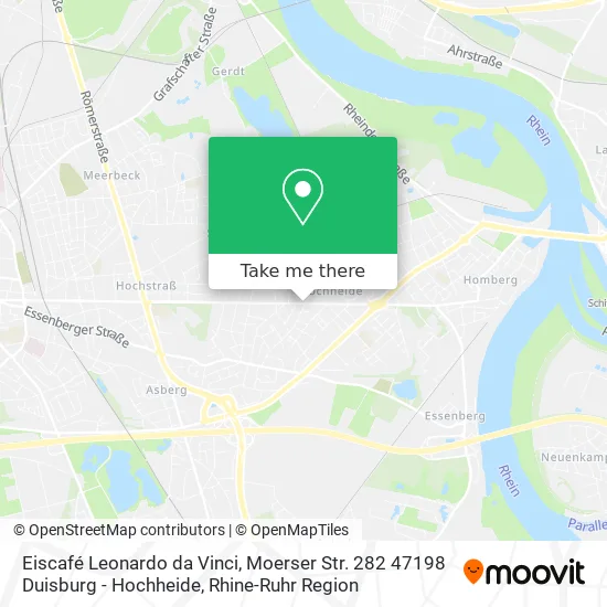 Карта Eiscafé Leonardo da Vinci, Moerser Str. 282 47198 Duisburg - Hochheide