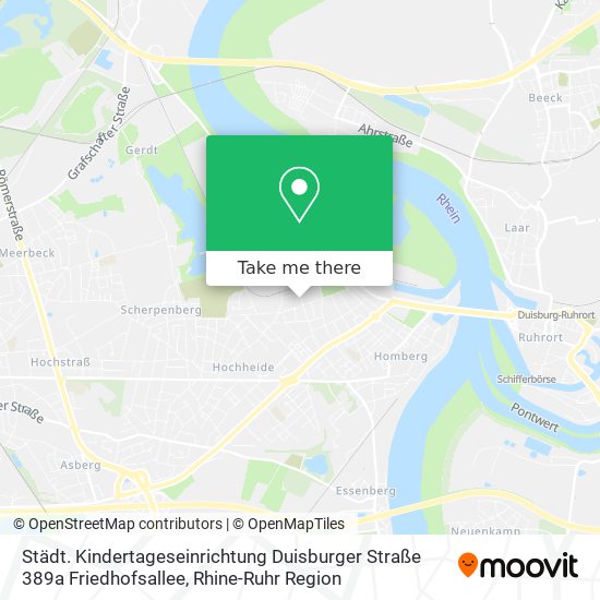 Карта Städt. Kindertageseinrichtung Duisburger Straße 389a Friedhofsallee