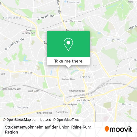 Studentenwohnheim auf der Union map