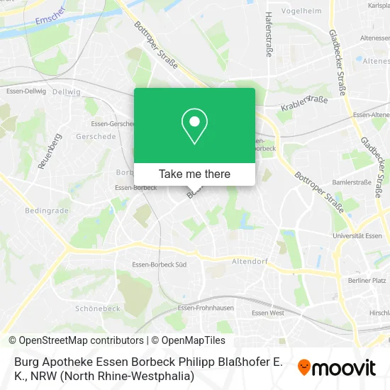 Карта Burg Apotheke Essen Borbeck Philipp Blaßhofer E. K.