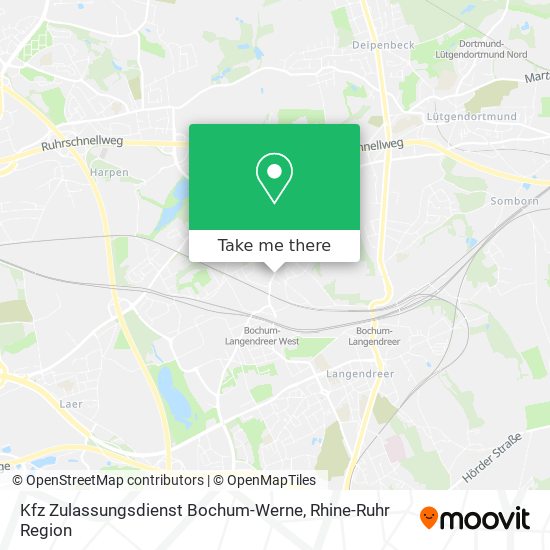 Карта Kfz Zulassungsdienst Bochum-Werne