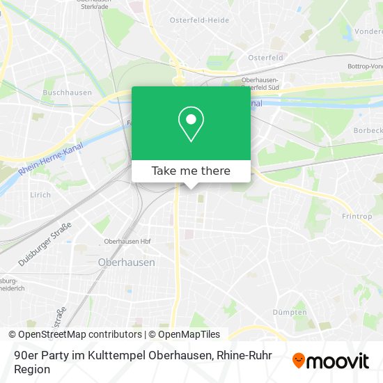 90er Party im Kulttempel Oberhausen map