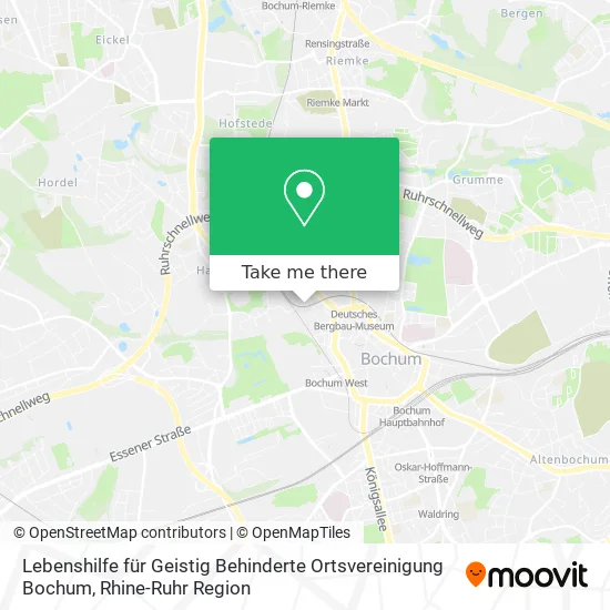 Карта Lebenshilfe für Geistig Behinderte Ortsvereinigung Bochum