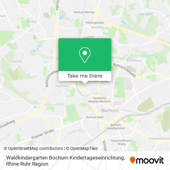 Карта Waldkindergarten Bochum Kindertageseinrichtung