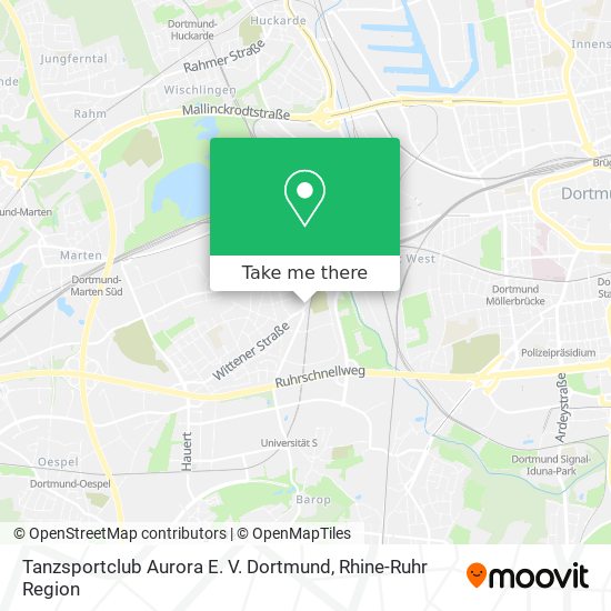 Tanzsportclub Aurora E. V. Dortmund map