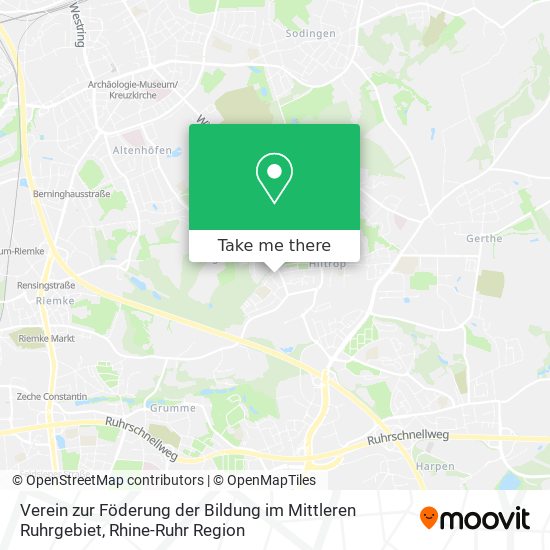 Карта Verein zur Föderung der Bildung im Mittleren Ruhrgebiet