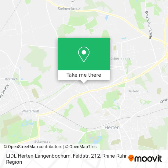 Карта LIDL Herten-Langenbochum, Feldstr. 212