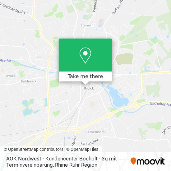 AOK Nordwest - Kundencenter Bocholt - 3g mit Terminvereinbarung map