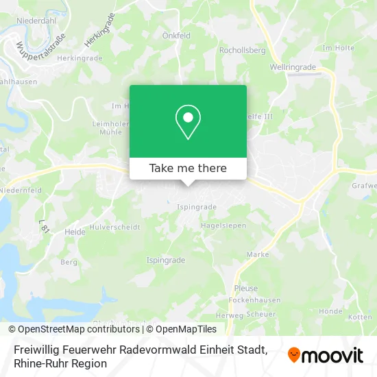 Карта Freiwillig Feuerwehr Radevormwald Einheit Stadt