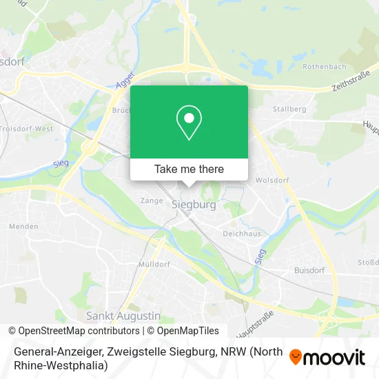 Карта General-Anzeiger, Zweigstelle Siegburg