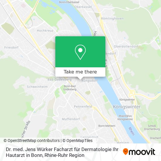 Карта Dr. med. Jens Würker Facharzt für Dermatologie Ihr Hautarzt in Bonn