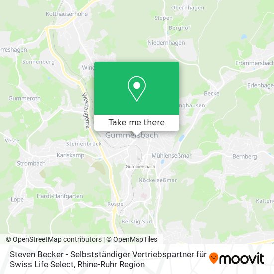 Steven Becker - Selbstständiger Vertriebspartner für Swiss Life Select map