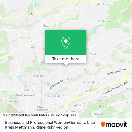 Business and Professional Women-Germany, Club Kreis Mettmann map