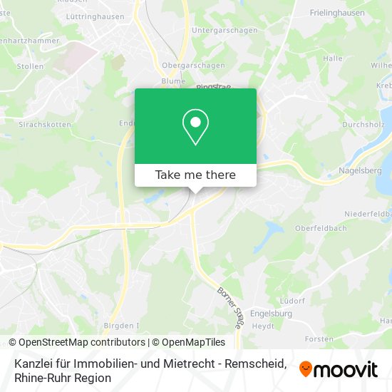 Карта Kanzlei für Immobilien- und Mietrecht - Remscheid