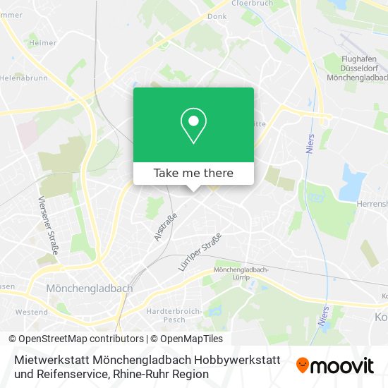 Mietwerkstatt Mönchengladbach Hobbywerkstatt und Reifenservice map