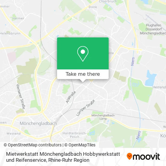 Карта Mietwerkstatt Mönchengladbach Hobbywerkstatt und Reifenservice