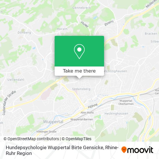 Карта Hundepsychologie Wuppertal Birte Gensicke