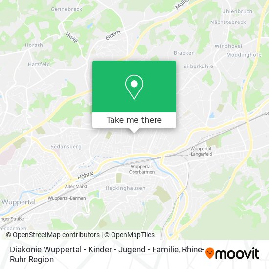 Карта Diakonie Wuppertal - Kinder - Jugend - Familie