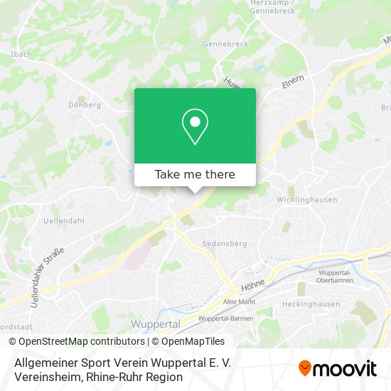 Карта Allgemeiner Sport Verein Wuppertal E. V. Vereinsheim