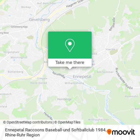 Ennepetal Raccoons Baseball-und Softballclub 1984 map