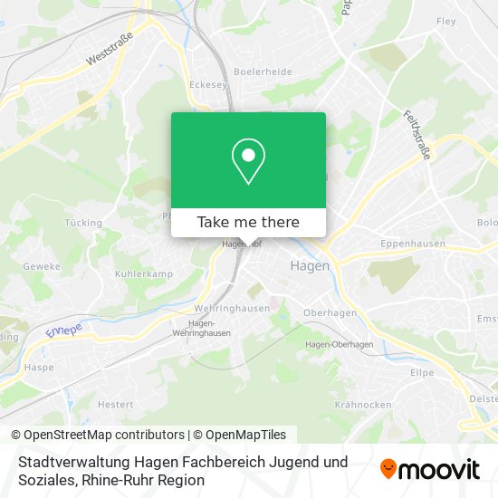 Карта Stadtverwaltung Hagen Fachbereich Jugend und Soziales