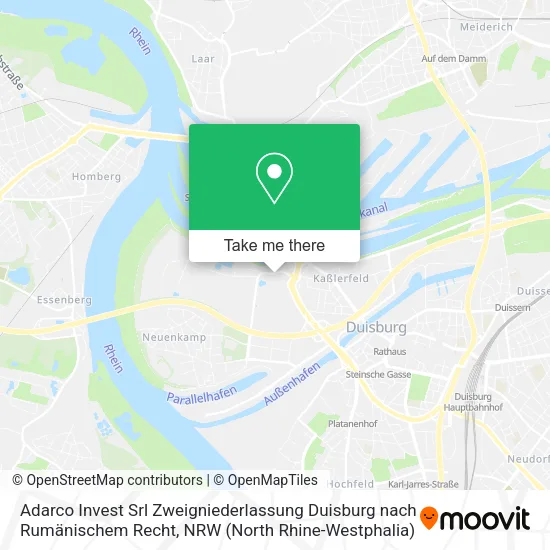 Карта Adarco Invest Srl Zweigniederlassung Duisburg nach Rumänischem Recht