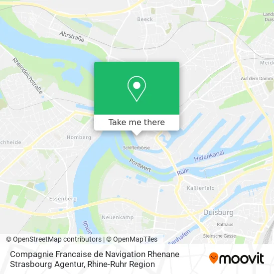 Карта Compagnie Francaise de Navigation Rhenane Strasbourg Agentur