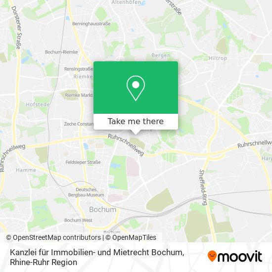 Карта Kanzlei für Immobilien- und Mietrecht Bochum