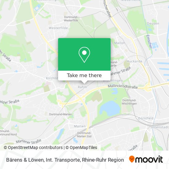 Bärens & Löwen, Int. Transporte map