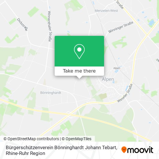 Bürgerschützenverein Bönninghardt Johann Tebart map