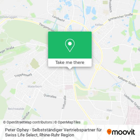 Карта Peter Ophey - Selbstständiger Vertriebspartner für Swiss Life Select