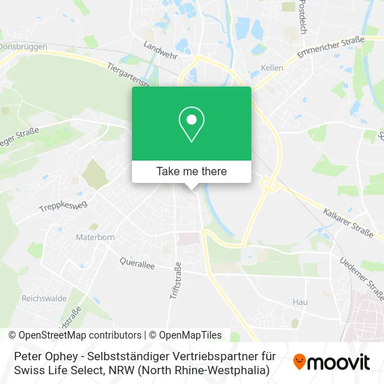 Карта Peter Ophey - Selbstständiger Vertriebspartner für Swiss Life Select