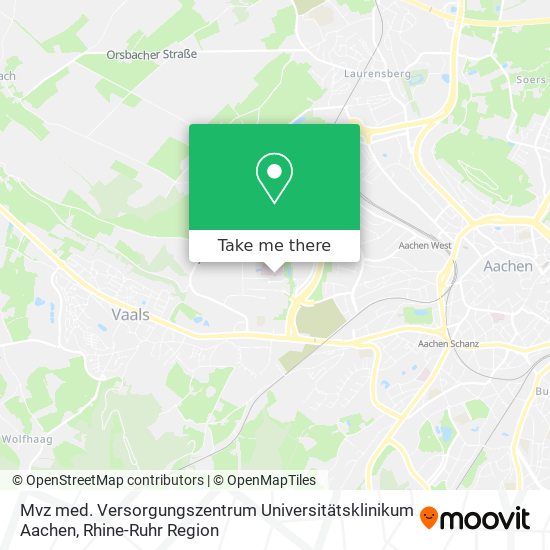 Mvz med. Versorgungszentrum Universitätsklinikum Aachen map