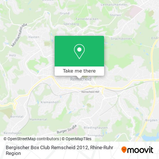 Bergischer Box Club Remscheid 2012 map
