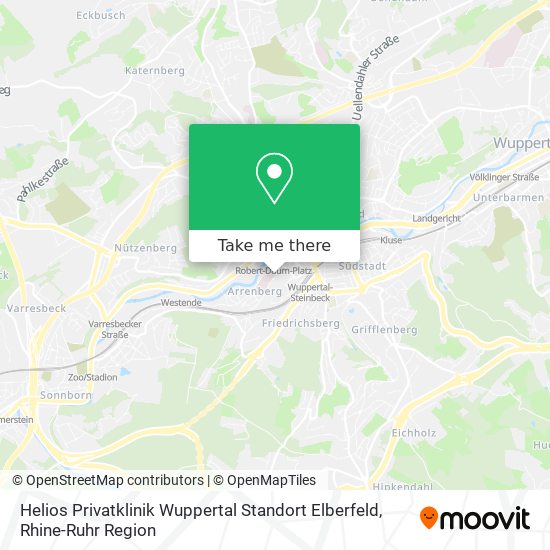 Helios Privatklinik Wuppertal Standort Elberfeld map
