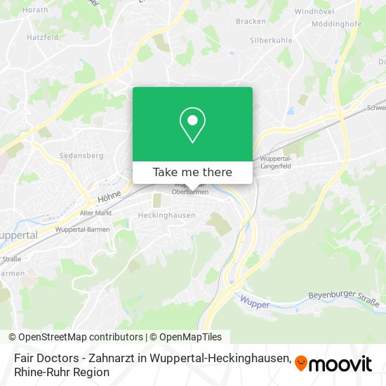 Fair Doctors - Zahnarzt in Wuppertal-Heckinghausen map