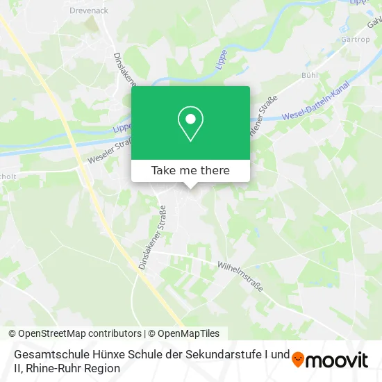 Карта Gesamtschule Hünxe Schule der Sekundarstufe I und II