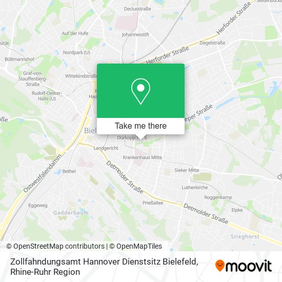 Карта Zollfahndungsamt Hannover Dienstsitz Bielefeld