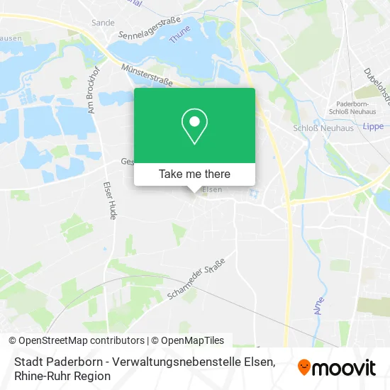 Карта Stadt Paderborn - Verwaltungsnebenstelle Elsen