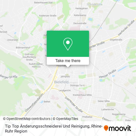 Карта Tip Top Änderungsschneiderei Und Reinigung