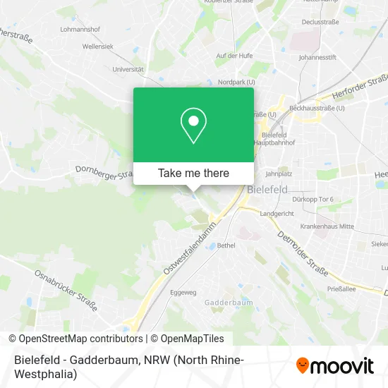 Bielefeld - Gadderbaum map