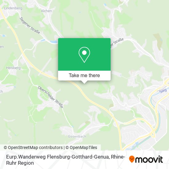 Eurp.Wanderweg Flensburg-Gotthard-Genua map