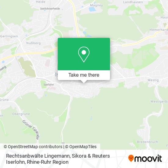 Rechtsanbwälte Lingemann, Sikora & Reuters Iserlohn map