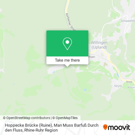 Hoppecke Brücke (Ruine), Man Muss Barfuß Durch den Fluss map